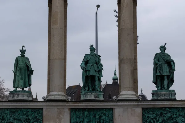 Pomnik Milenium Placu Bohatera Budapeszcie Węgry — Zdjęcie stockowe