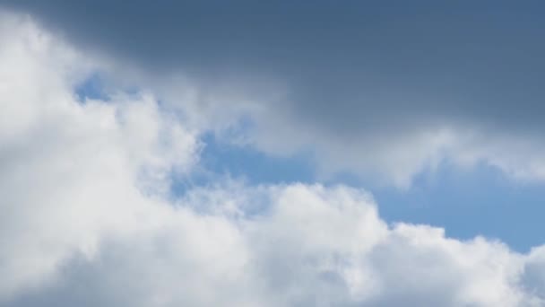 Кумульські Хмари Стикаються Крупним Планом Динамічні Хмари Рухаються Атмосфері — стокове відео