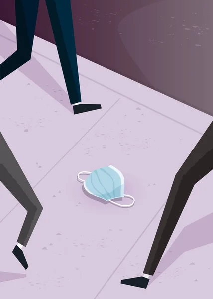 Yüz maskesi yere düştü.