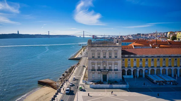 Lisboa Portugal Enero 2022 Vista Aérea Del Dron Sobre Plaza — Foto de Stock
