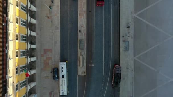 Pemandangan Drone Udara Dari Gerbang Augusta Street Dari Commerce Square — Stok Video