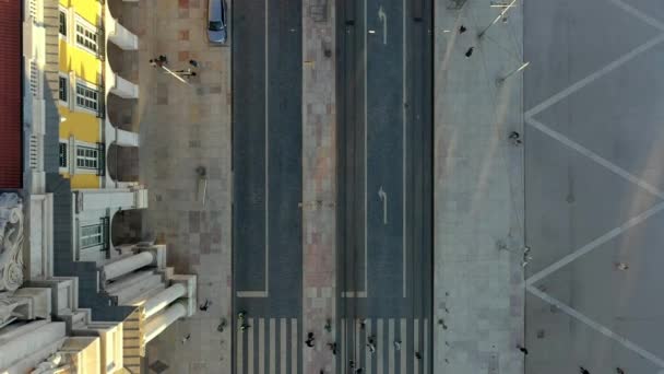 Veduta Aerea Drone Dell Arco Augusta Piazza Del Commercio Lisbona — Video Stock