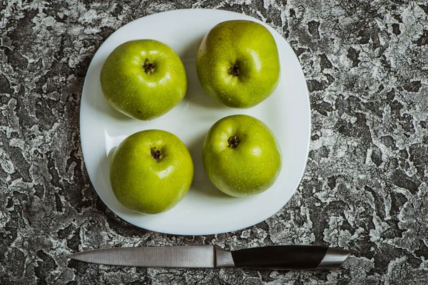 Fruchtnahrung Gelb Saftige Äpfel — Stockfoto