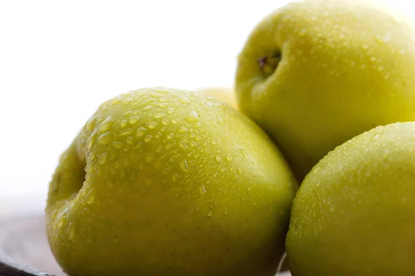 Жовті Свіжі Яблука Столі Фрукти Корисна Їжа Веганів — стокове фото
