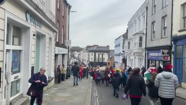 Davids Day Parade Haverfordwest Pembrokeshire Pays Galles — Video