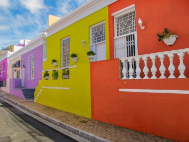 Perspektif Görünümü bo kaap district, cape town, Güney Afrika
