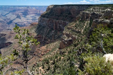 Grand Canyon Ulusal Parkı Panoraması. Güney Rim 'den Arizona USA manzaralı. İnanılmaz panoramik resim.