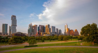 Austin Texas şehir merkezi silueti. ABD şehri.