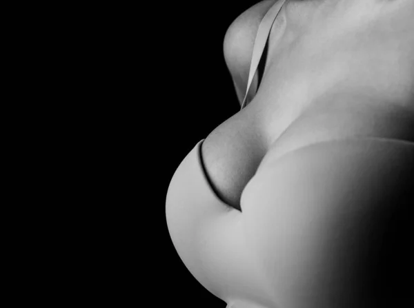 Women sexy breasts. Breas, boobs in bra, sensual tits. Beautiful slim female body. Lingerie bra model. Royalty Free Stock Photos