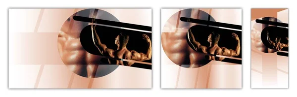 Fitness sport background. Abstract template design, for print banner, web. Templates set of cover header brochure. — Fotografia de Stock