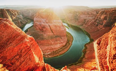 Arizona At nalı kıvrımı Büyük Kanyon 'da.