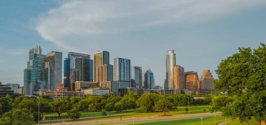 Austin Park manzarası, Texas ABD şehir merkezi silüeti.
