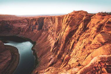 Red Rock Canyon Yolu Panoramik Manzarası. Arizona Horseshoe Virajı Büyük Kanyon 'da.