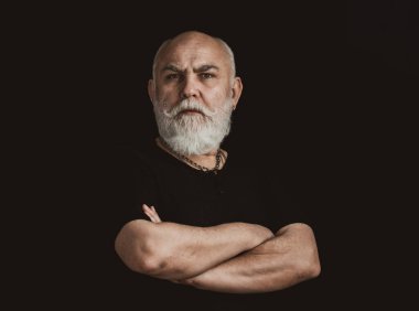 Ciddi bir son sınıf öğrencisi. Orta yaşlı bir adam. Modern büyükbaba, büyükbaba.