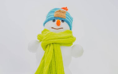 Kardan adam. Mutlu kardan adam, komik kış zamanı..