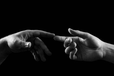 Şehvetli çift. Yardım eli uzatıyorum. Dayanışma, şefkat ve yardım, kurtuluş..