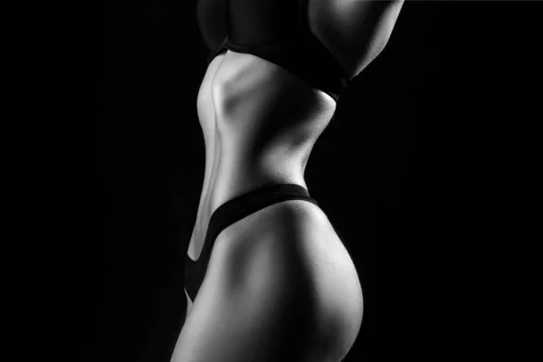 Fettabbau, Fettabsaugung und Entfernung von Cellulite. Ernährung und gesundes Konzept. Frau schlanken Körper. Abnehmen. — Stockfoto