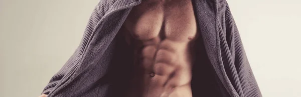 Sexy tentación perfecta. Hombres musculosos con torso. Tentación para las mujeres. Coqueteando. Hombres sexy con cuerpo de atleta . — Foto de Stock