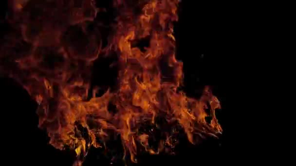 Brennende große Flamme. Abstrakter Hintergrund von Feuer und Flammen. Große Flamme brennt. — Stockvideo
