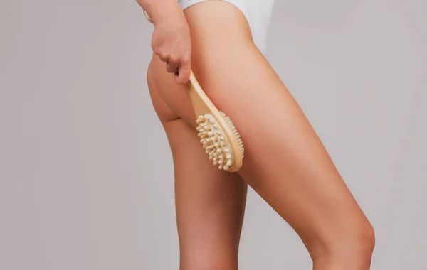 Woman legs with clean skin. Female buttocks ass without cellulite. Skin treatment. Anti-cellulite body massage for leg and butt. Spa and wellness, body care, cosmetology. — Stockfoto