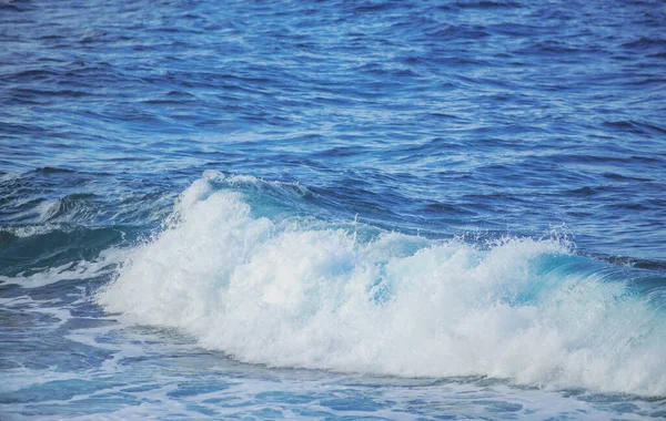 Oceano azul tropical no Havaí. Mar de verão em água limpa e clara da superfície para o fundo. Concepção de ondas. — Fotografia de Stock