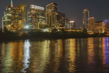 ABD 'de Austin Texas şehir merkezi manzarası.