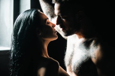 Birbirine aşık bir çift. İnanılmaz bir çiftin kucaklama portresi. Romantik çift. Romantik anları paylaşan tutkulu bir çift. Güzel bir kadını öpen ve kucaklayan bir adam. Şefkat aşıkları öpüştü.