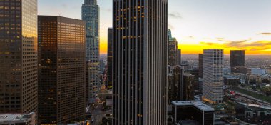 Los Angeles şehir merkezi, gökdelenler panoramik şehir. Los Angeles şehir manzarası.
