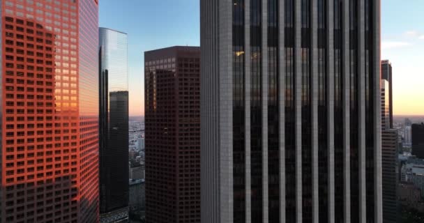 마천 루가 있는 로스앤젤레스 다운타운. California LA, Los Angels city center, panoramic city. — 비디오