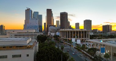 Los Angeles şehir merkezi, gökdelenler panoramik şehir. Kaliforniya Los Angeles.