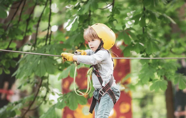 Small boy enjoy childhood years. Helmet and safety equipment. — Stock Photo, Image