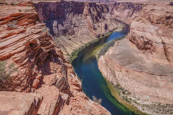 Horseshoe Bend, Page, Arizona. Calçado de cavalo dobrar no rio Colorado, Grand Canyon. — Fotografia de Stock