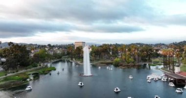 Los Angeles California 'nın gökdelenleri, Echo Park. Los Angeles, Kaliforniya, ABD şehir merkezi.
