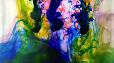 Renkli Boya Sıçrama şablonu tasarımı soyut. Renk sıçrama arkaplanını boya. Renk suya düşer. Renk efektini kapat.