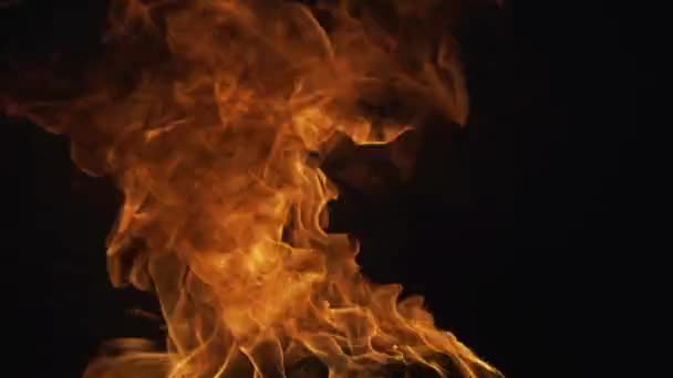 Oheň, hořící plamen. Velký hořící oheň, plamen hořícího ohně. Velký hořící oheň. — Stock video