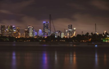 Miami ufuk çizgisinin ve sahil şeridinin panoramik görüntüsü.