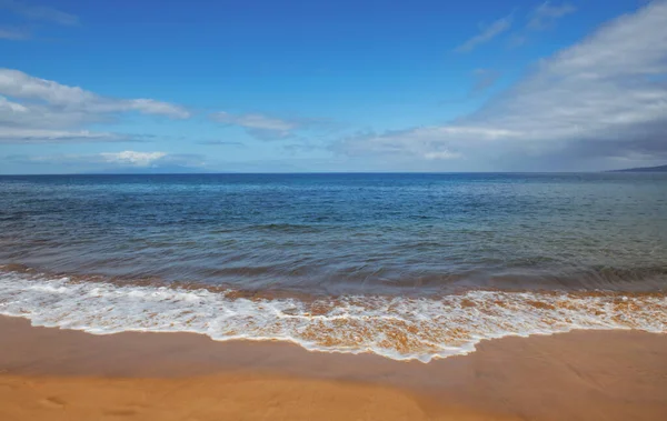 Sommarsemester på en tropisk strand. Paradisstrand med sand och klart vatten i havet. Ocean strand bakgrund. — Stockfoto