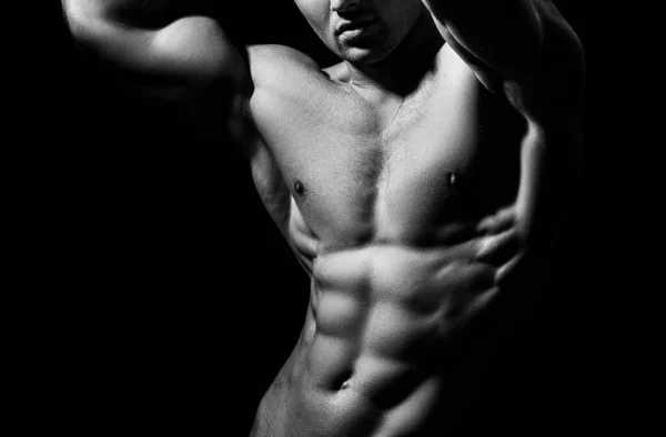 Corpo gay sexy, tronco nu masculino. Homem erótico. — Fotografia de Stock