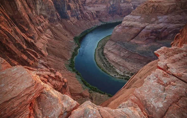 Horseshoe Bend no rio Colorado em Glen Canyon. Vista panorâmica do Grand Canyon. — Fotografia de Stock