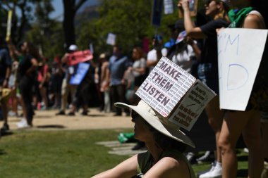 Abortion service, reproductive justice. Womens march rights, abortion body choice, vagina. Protect roe. Los Angeles, USA - May, 14, 2022.