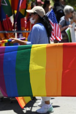 Bans off abortion service, reproductive justice. Womens march rights, abortion body choice, vagina. Protect roe. Los Angeles, USA - May, 14, 2022.