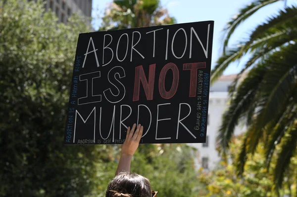 Protect roe. Abortion reproductive justice. Womens march rights, abortion body choice, feminism. Los Angeles, USA - May, 14, 2022. — Stock Photo, Image