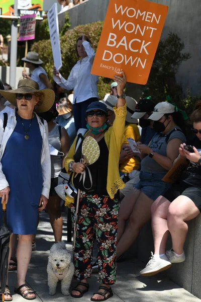 Bans off abortion service, reproductive justice. Womens march rights, abortion body choice, vagina. Protect roe. Los Angeles, USA - May, 14, 2022. — Stockfoto