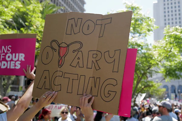 Woman march. Bans off abortion service, reproductive justice. Womens rights, abortion body choice. Protect roe. Los Angeles, USA - May, 14, 2022. — Stock Photo, Image