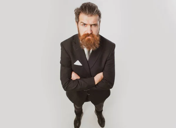 Joven hombre de negocios con corbata en traje y oeste. Ángulo ancho, vista superior. —  Fotos de Stock