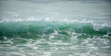 Blue ocean waves. Panorama on sea, beautiful seascape, tropical sea. Ocean or sea waves, nature concept.