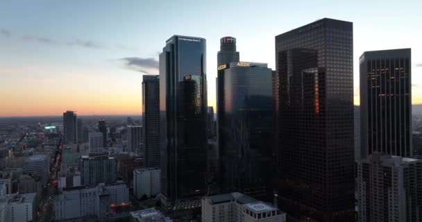 Hochhäuser in Los Angeles. Kalifornien LA, Los Angels Stadtzentrum. — Stockvideo