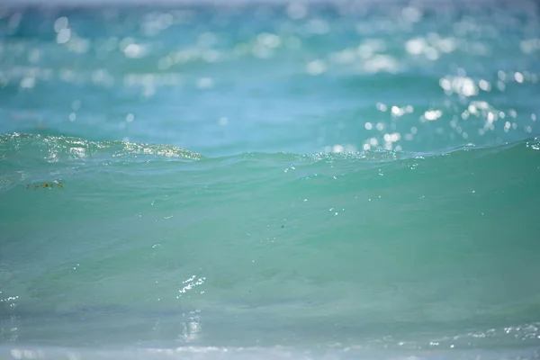 Oceano sfondo, carta da parati mare. Spiaggia tropicale, costa paradisiaca con sfondo blu acqua. — Foto Stock