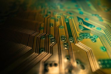 Devre kartlı teknoloji geçmişi. Elektronik bilgisayar donanım teknolojisi. Anakart dijital çip. Teknoloji bilimi dokusu.