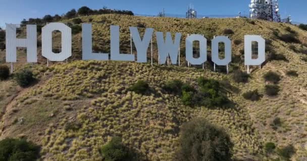 Beroemde Hollywood Sign Los Angeles Californië Hollywood Sign Mount Lee — Stockvideo